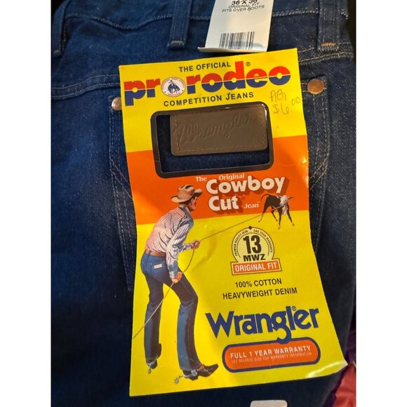 New Wrangler Mens Cowboy Cut Jeans Pro Rodeo 36 Waist Length Tall Long 13mwzpw - Picture 1 of 5